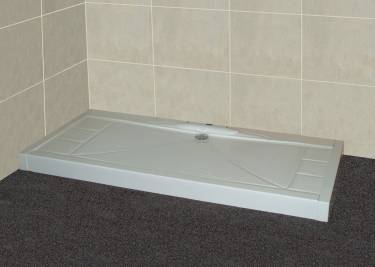 fitting a low profile shower tray on a wooden floor